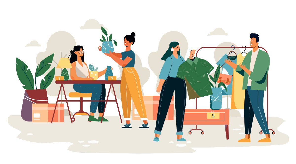 Flohmarkt Illustration